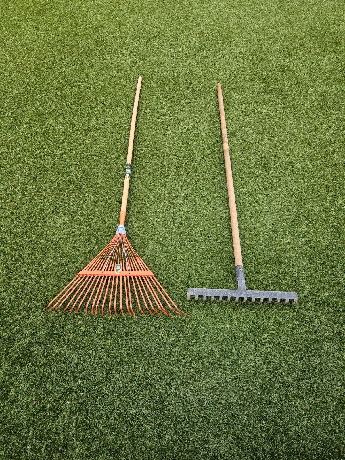 Bladhark + gewone hark, Jardin & Terrasse, Outils à main, Enlèvement, Râteau