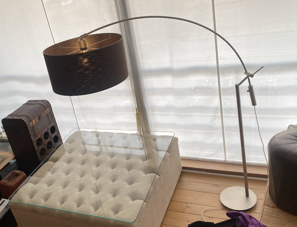 Grote design booglamp verstelbaal - vloerlamp, Huis en Inrichting, Lampen | Vloerlampen, Ophalen