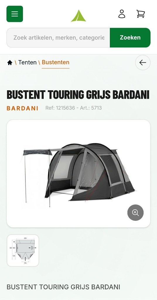 Bustent touring bardini, Caravanes & Camping, Auvents, Enlèvement, Comme neuf, Polyester, Autres marques