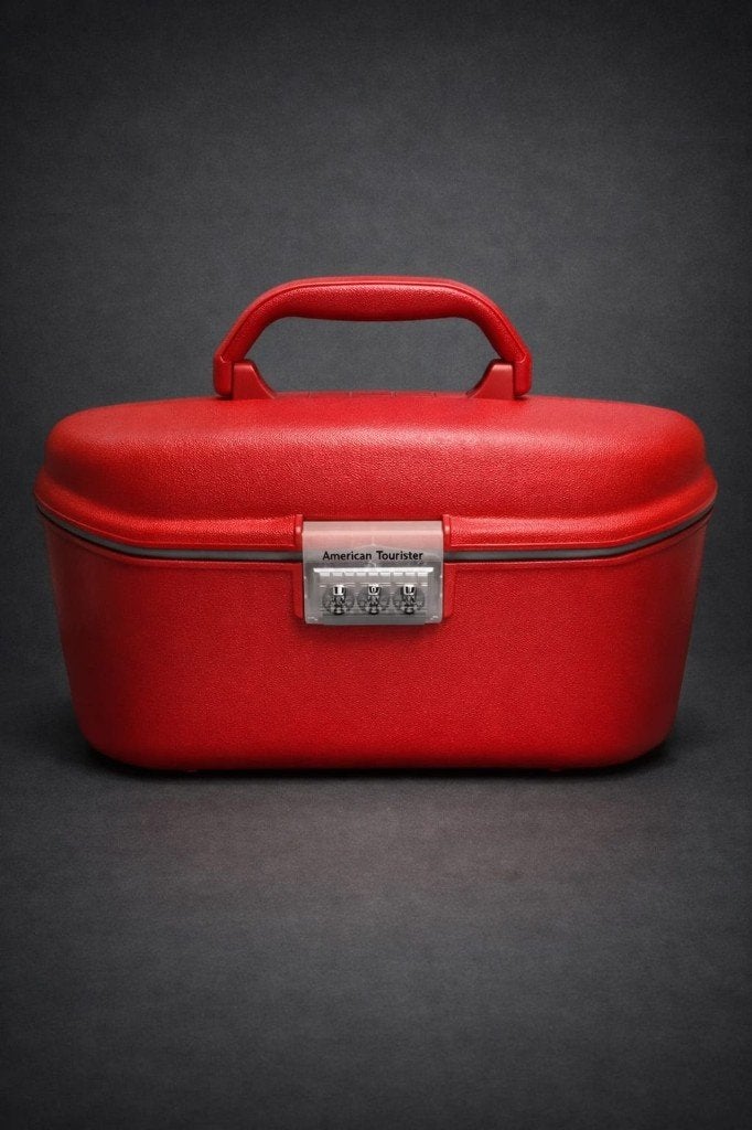 Beauty-case vintage rigide American Tourister, Rouge, Avec serrure, Comme neuf, Enlèvement
