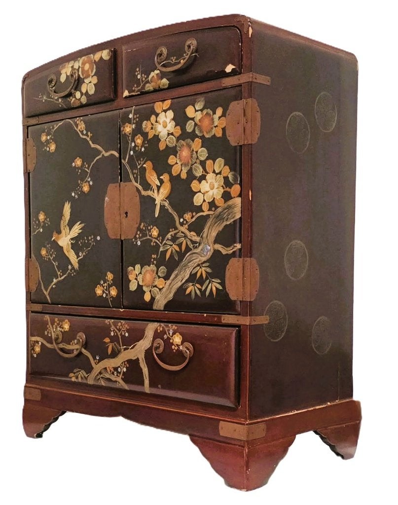 Petit meuble, armoire japonaise, laque nacrée., Enlèvement ou Envoi, Comme neuf