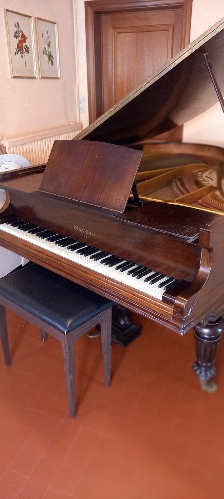 Driekwart vleugelpiano te koop, Muziek en Instrumenten, Ophalen, Gebruikt, Bruin, Vleugel