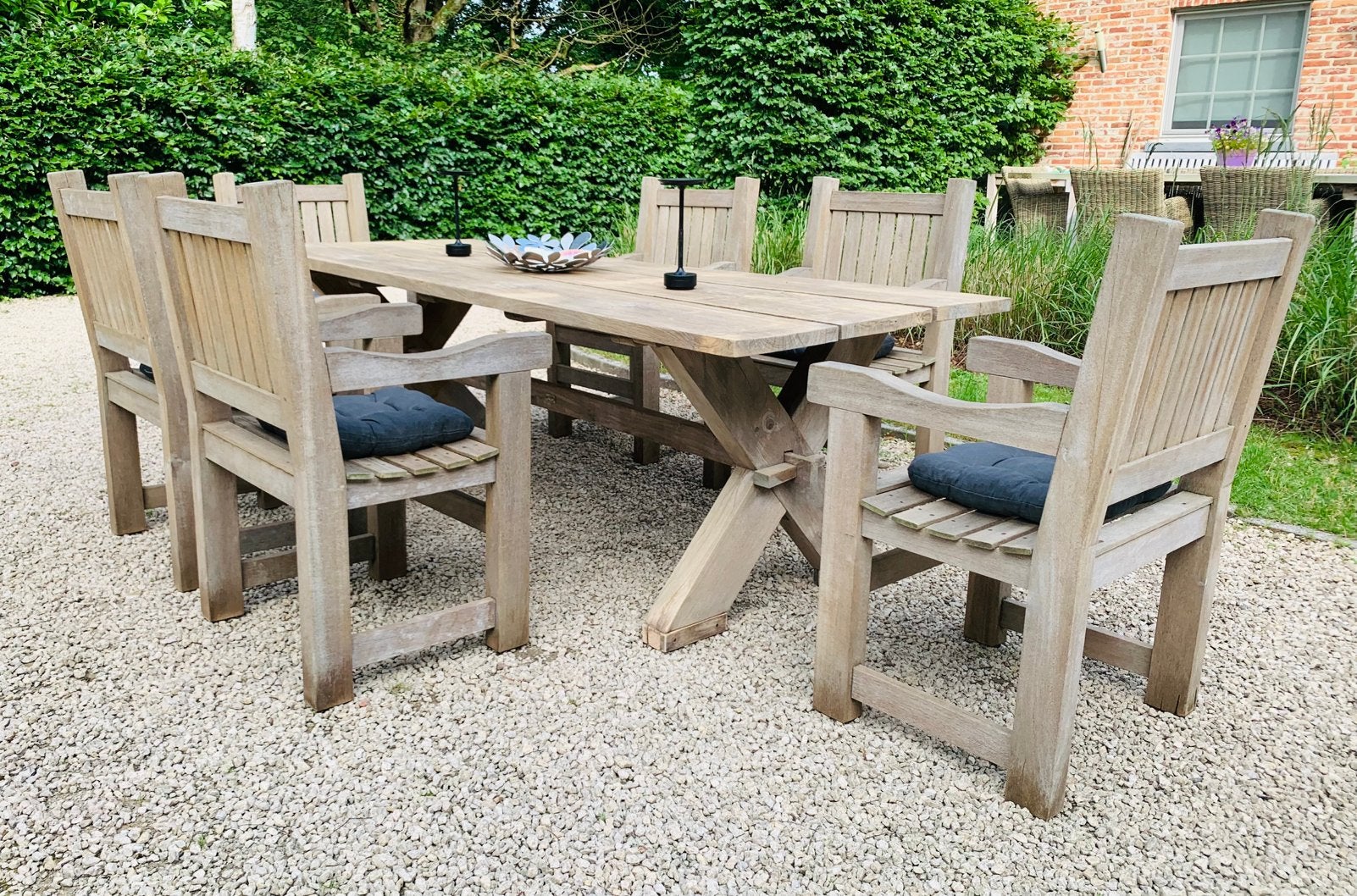 zware kwaliteit Teak “ Chateau” Tuinset Tafel + stoelen., Tuin en Terras, Ophalen, Zo goed als nieuw, Tuinset