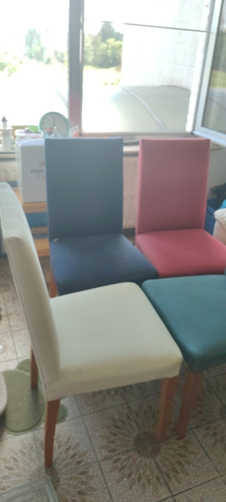 4 chaises vintage — robustes et confortables, Maison & Meubles, Enlèvement, Utilisé