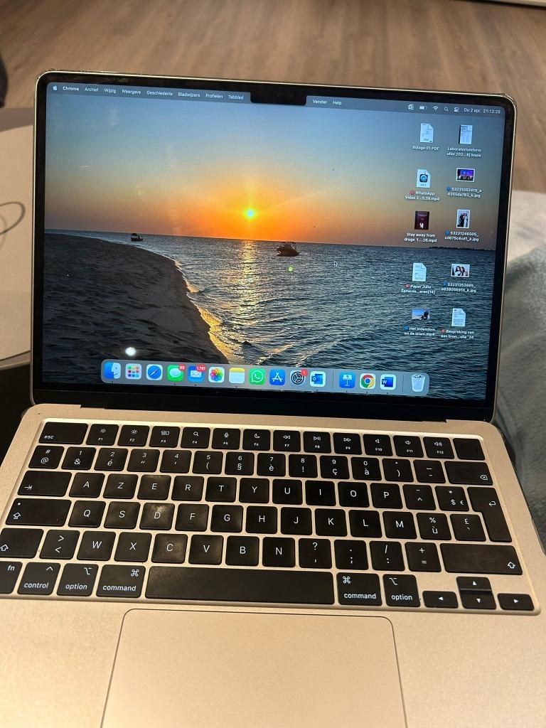 MacBook Air 13” M2 (2022), Computers en Software, Apple Macbooks, Zo goed als nieuw, MacBook, 12 inch, Onbekend, 256 GB, 8 GB