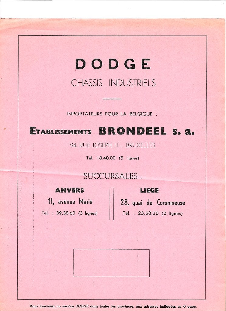 CHÂSSIS COMMERCIAL DODGE, 1936, Enlèvement ou Envoi, Utilisé, Autres marques