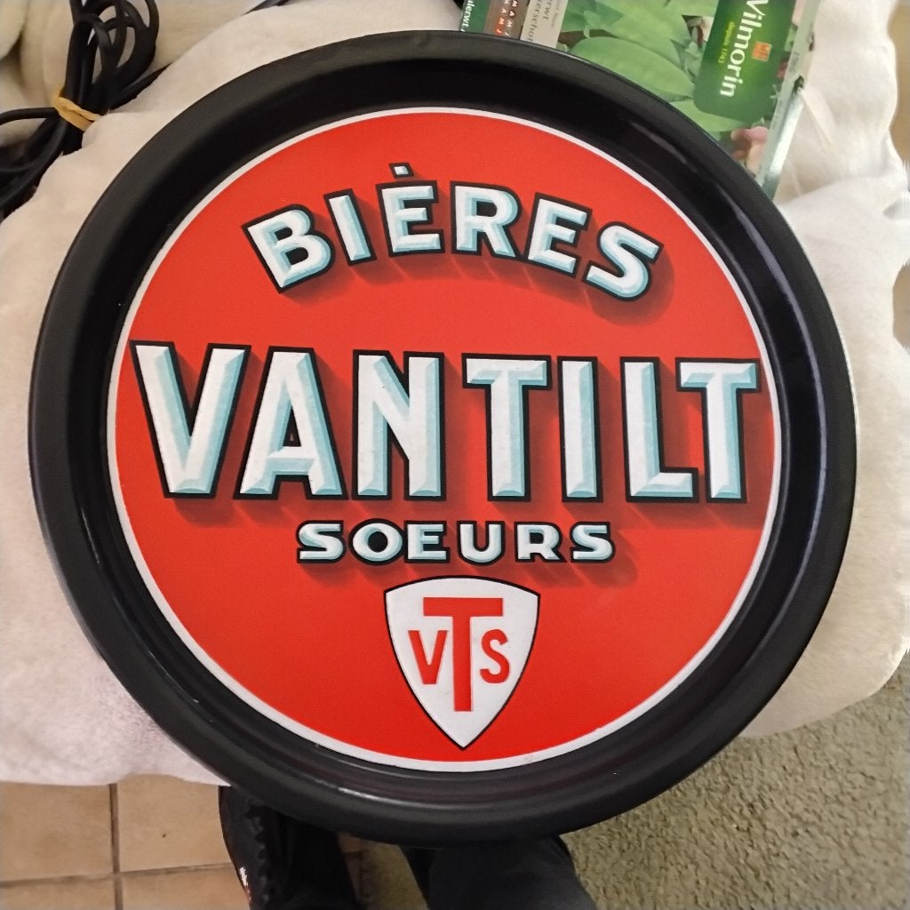 Emaille bier plateau., Verzamelen, Ophalen of Verzenden, Zo goed als nieuw, Reclamebord, Plaat of Schild, Overige merken