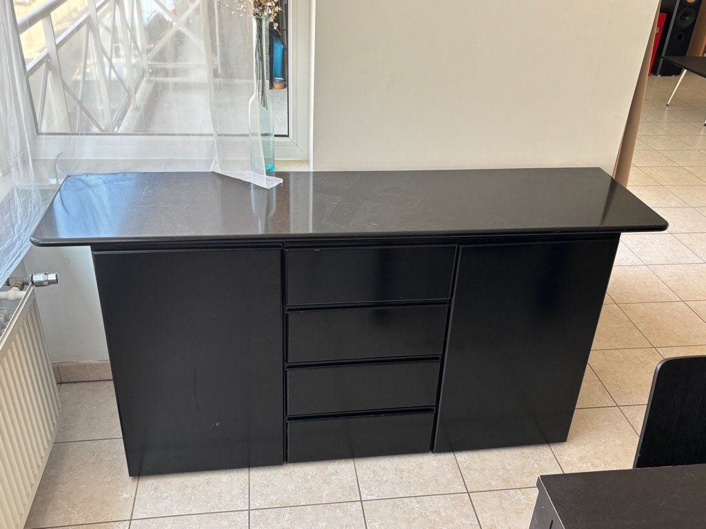COMMODE NOIRE, 3 ou 4 tiroirs, 25 à 50 cm, Moins de 100 cm, 150 à 200 cm