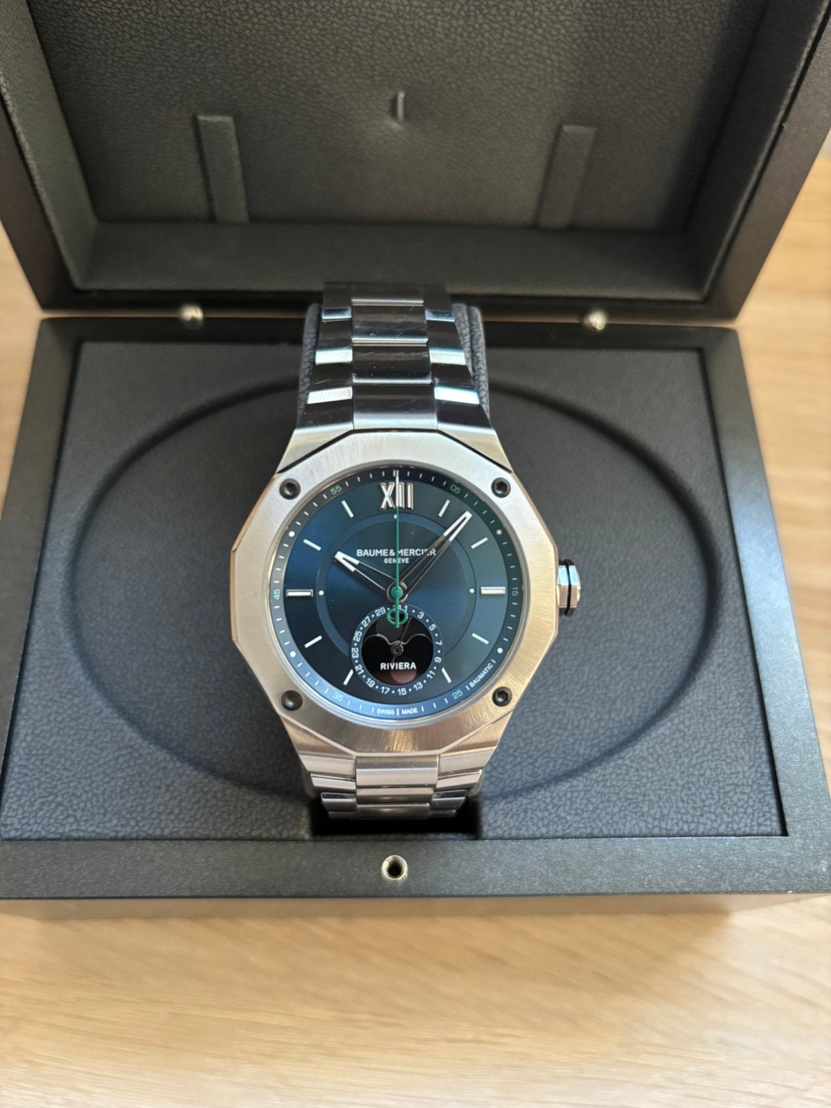 Baume & Mercier Riviera Moonphase full set, Enlèvement ou Envoi, Comme neuf