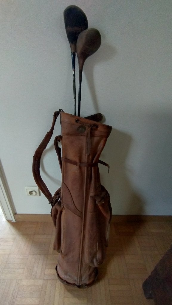 vintage golfzak en stokken, Ophalen