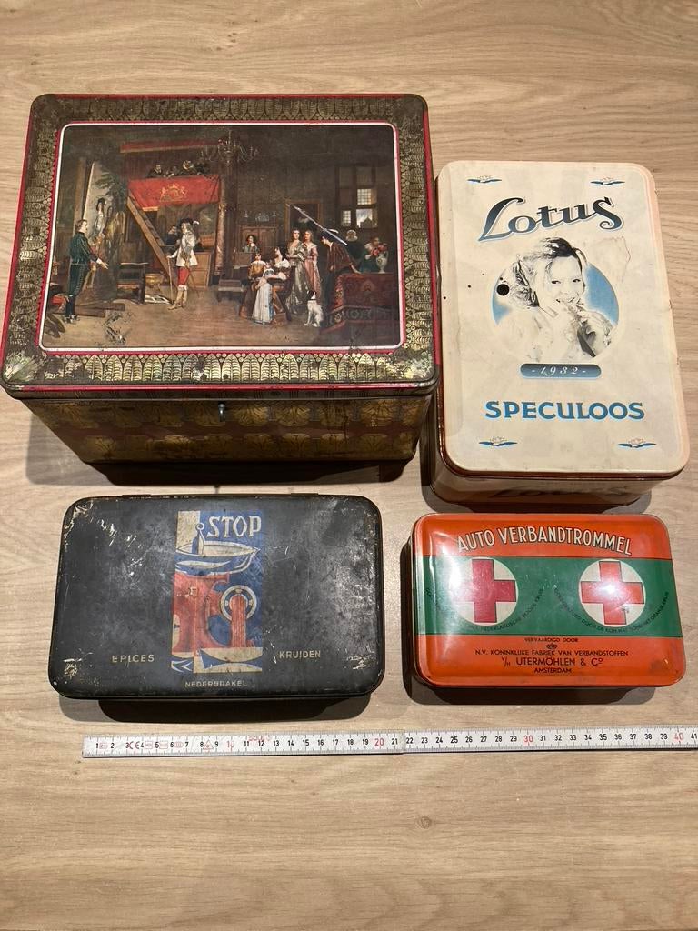 Oude blikken dozen eentje met sleuteltje àlles samen 10€, Verzamelen, Ophalen of Verzenden, Zo goed als nieuw, Overige merken