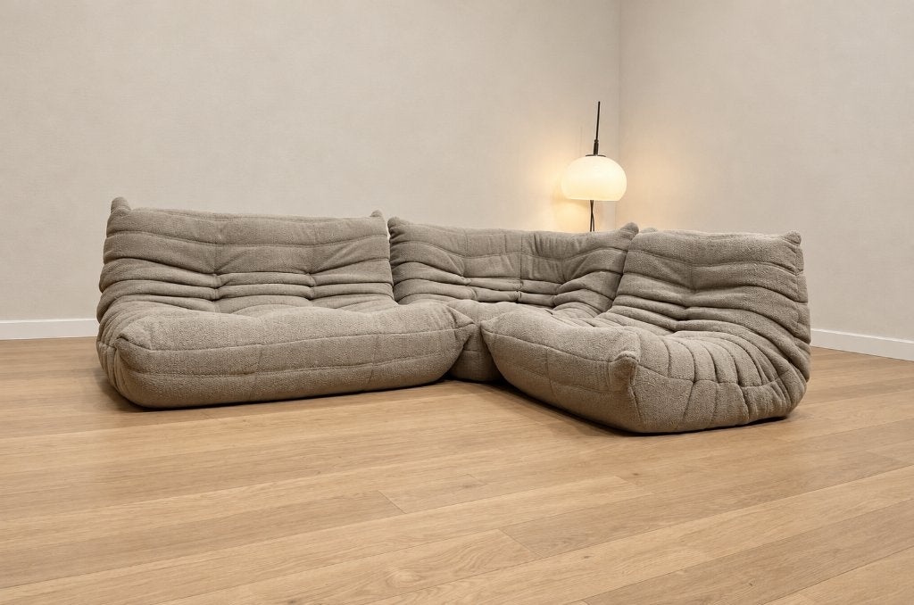 NEUF Ligne Roset Togo Ensemble 3 Pièces Taupe + GARANTIE, Maison & Meubles, Neuf, 150 cm ou plus, Tissus, Design Bank Bankstel Zetel Hoekbank Ligne Roset