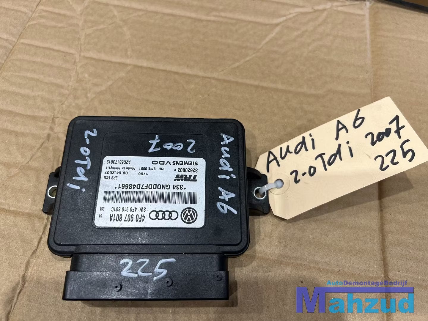 AUDI A6 C6 Handrem EPB module computer 4F0907801A, Autos : Pièces & Accessoires, Électronique & Câbles, Audi, Utilisé