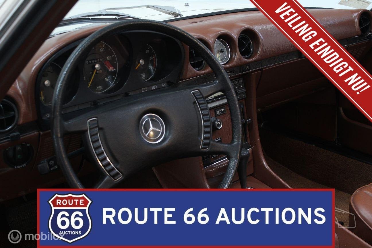 Mercedes Benz 350 SL | 1972 | Route 66 Auctions, Auto's, Zwart, Mercedes-Benz, Bedrijf, Handgeschakeld