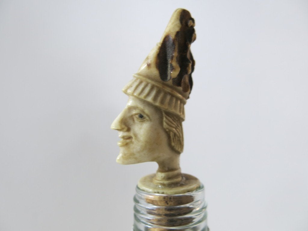 antieke snijwerk flessenstop  hertengewei ca 1850, Antiek en Kunst, Ophalen of Verzenden