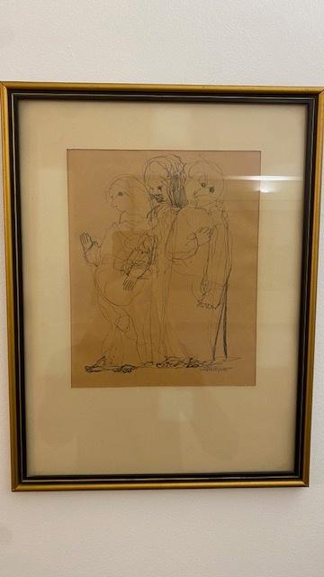Tableau peinture encre noire Jean Oosterlynck, Enlèvement