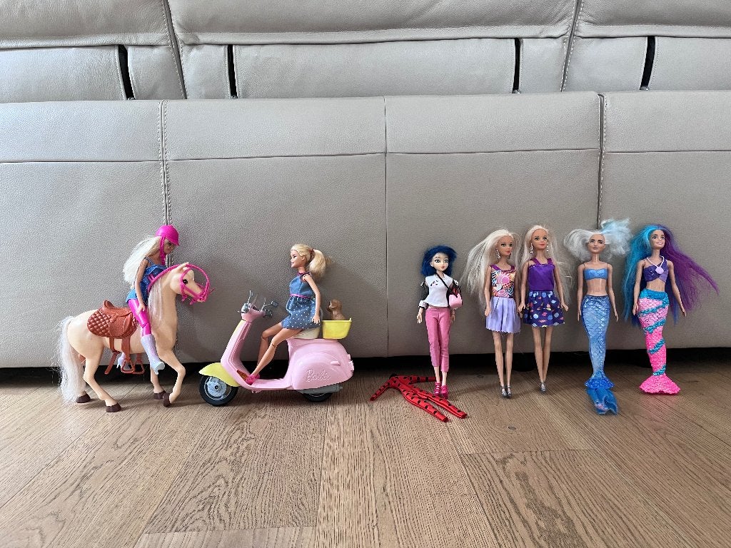 Barbie poppen met motor en paard, Enlèvement, Comme neuf, Barbie