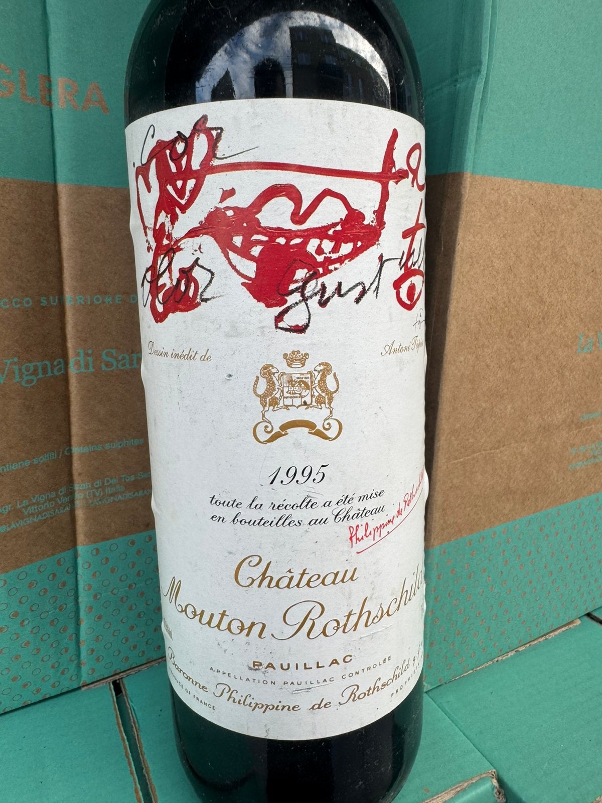 Château Mouton Rothschild 1995 - Antoni Tàpies, Collections, Enlèvement ou Envoi, Comme neuf