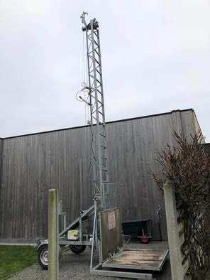 Bouwlift, mast 7m, 220V, Bricolage & Construction, Monte-charges, Enlèvement, Utilisé, Ascenseur de chantier