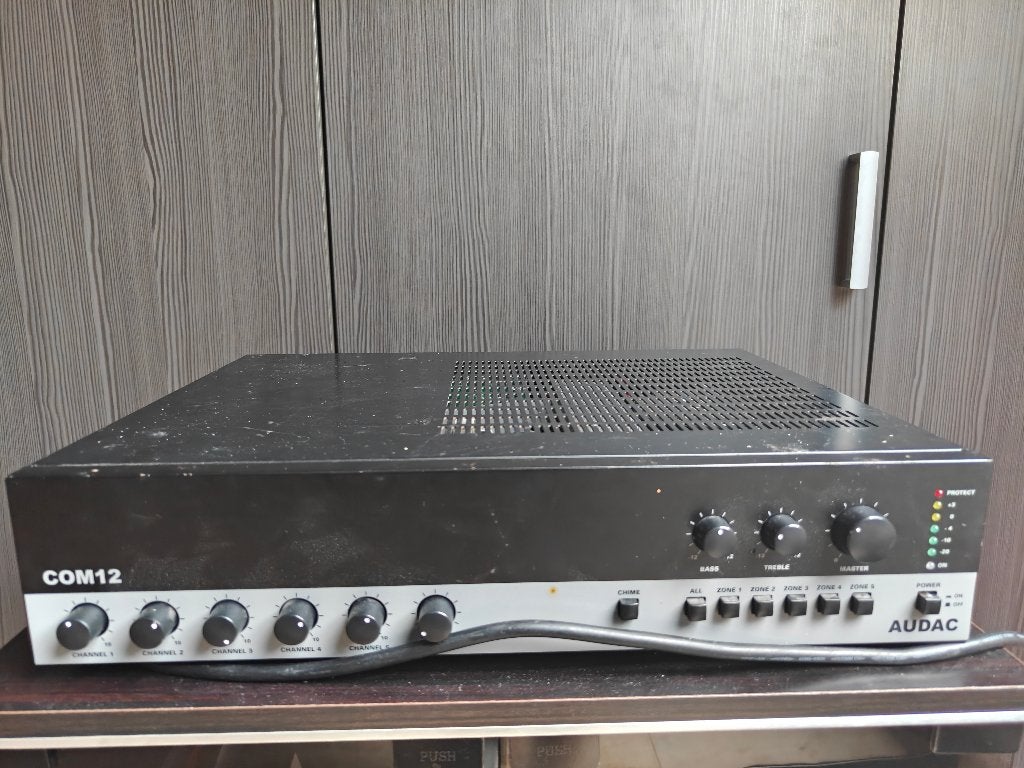 AUDAC COM12 OMROEPVERSTERKER 120W 100V, Ophalen of Verzenden, Gebruikt, 120 watt of meer, Overige merken