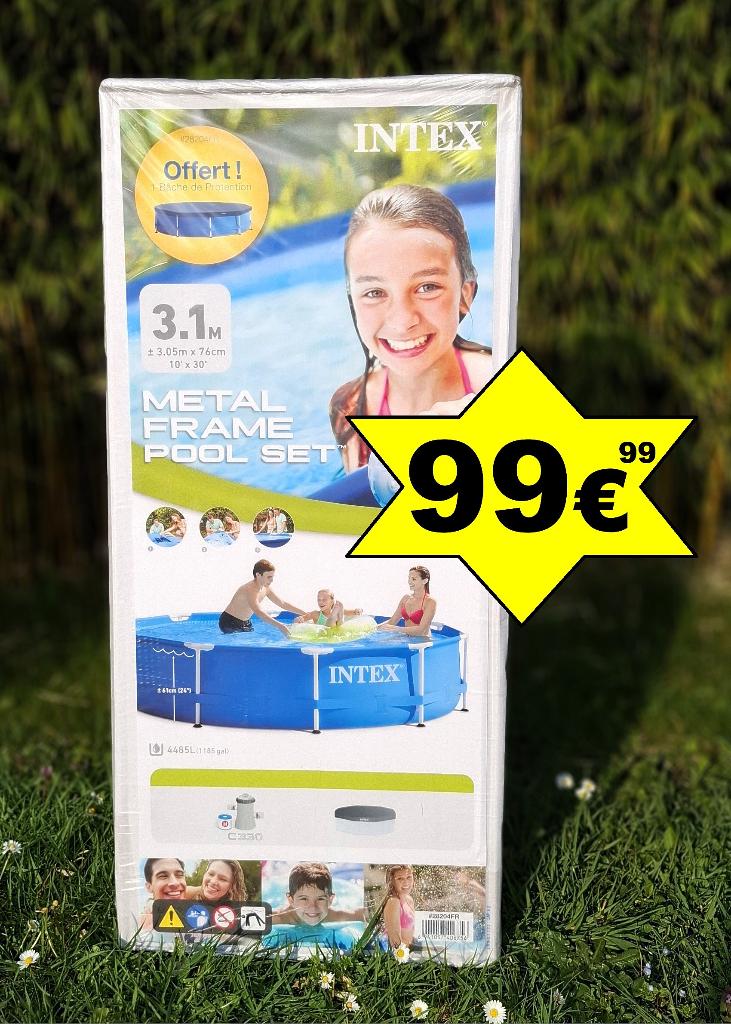 Piscine tubulaire NEUVE INTEX 305*76 AVEC POMPE & Bâche, Jardin & Terrasse, Neuf, 200 à 400 cm, 300 cm ou plus, Rond