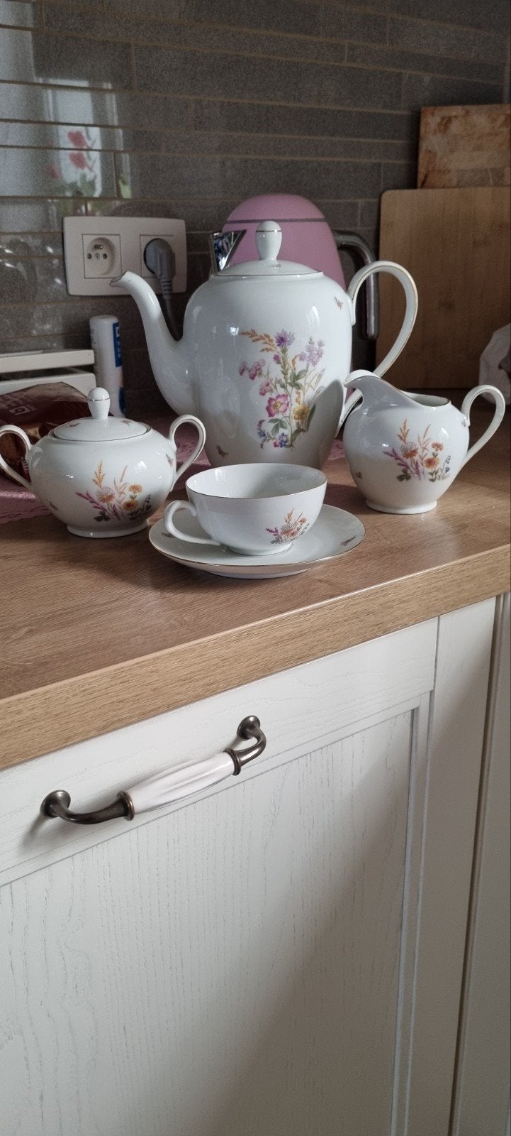 vintage 12 delig koffieservies kahla, Antiek en Kunst, Ophalen