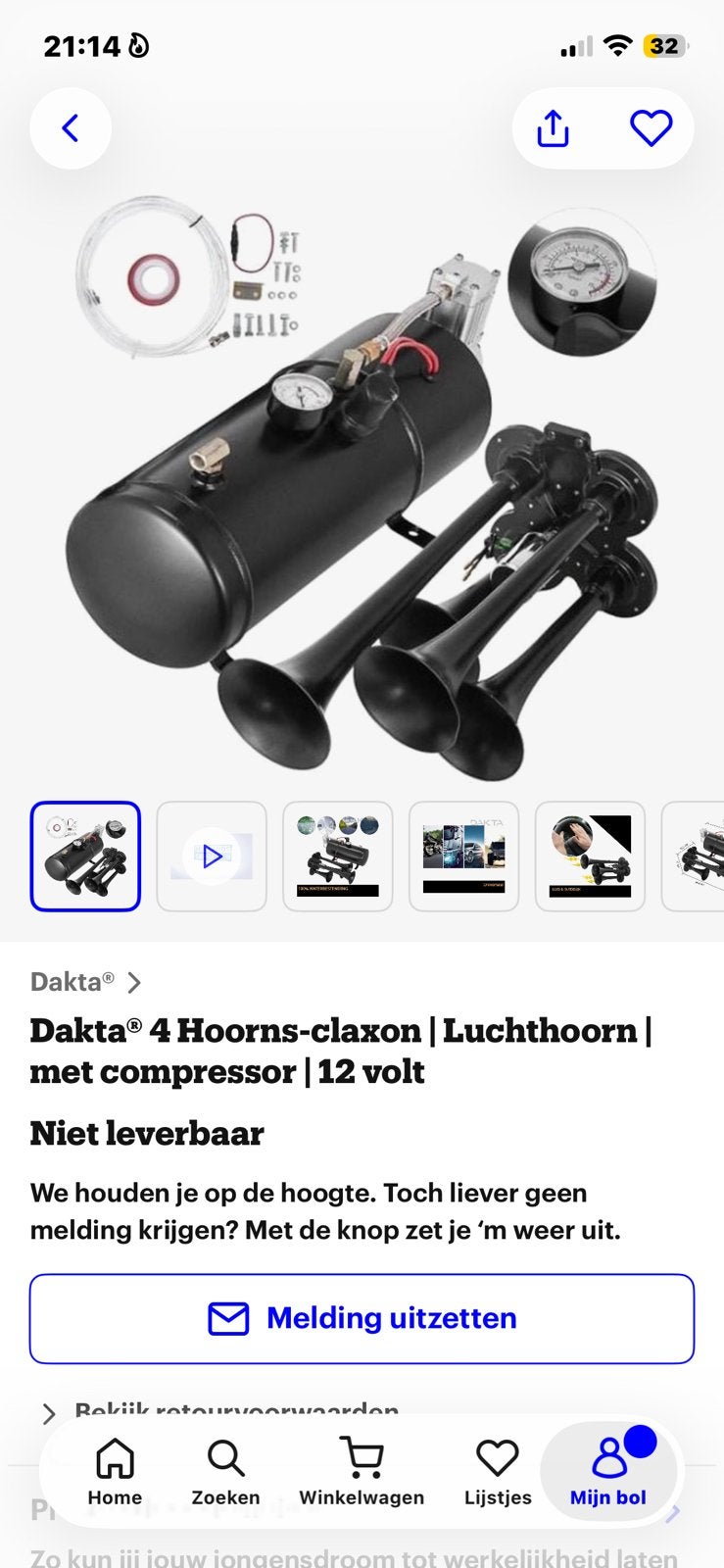Train horn 12v, Ophalen