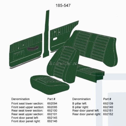 Volvo Bekleding Amazon 4D achterbankhoes groen zitting 1967-, Ophalen of Verzenden, Nieuw, Volvo