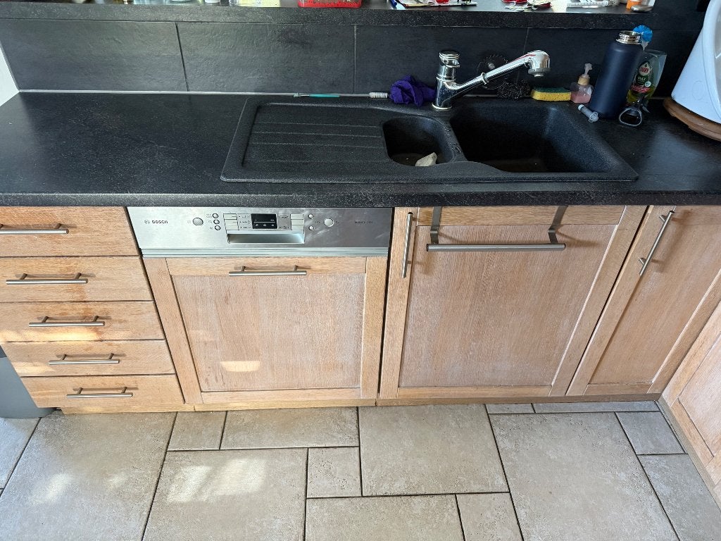 Massieve keuken, Huis en Inrichting, Ophalen, Gebruikt, U-keuken, Bruin