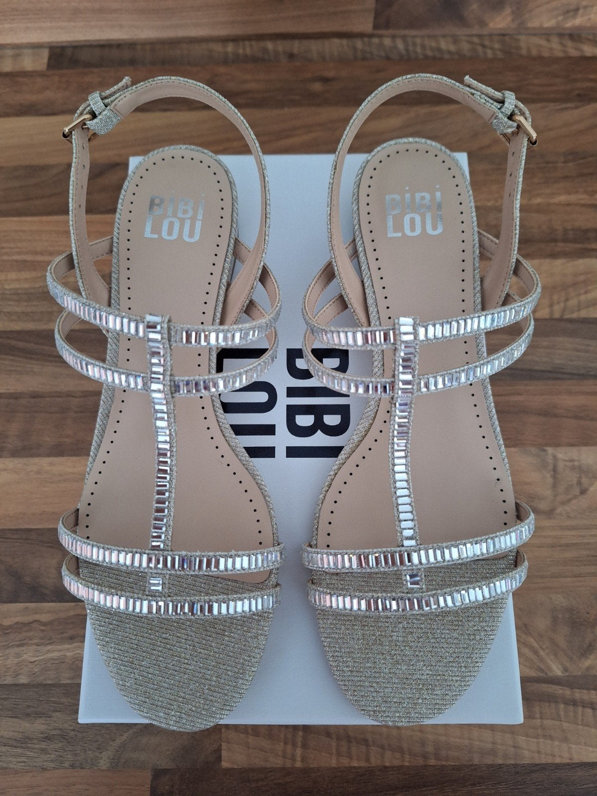 Volledig nieuwe glitter sandalen, Ophalen, Beige, Nieuw, Sandalen of Muiltjes