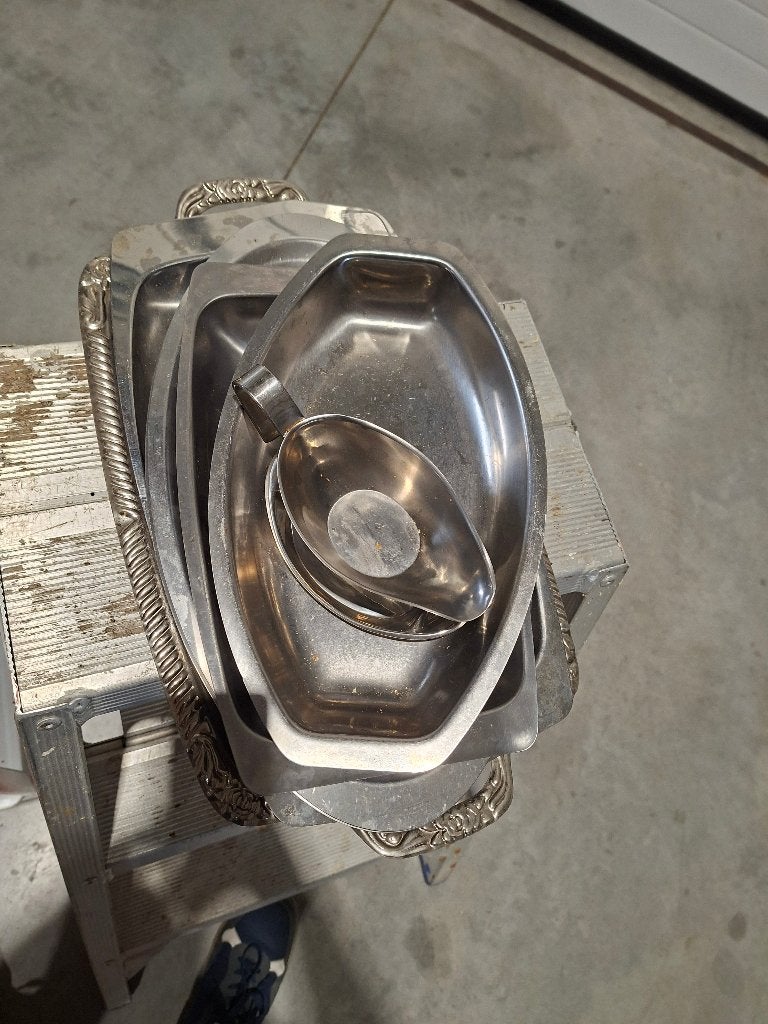 11 schalen + 1 pot, Huis en Inrichting, Woonaccessoires | Schalen en Manden, Ophalen, Gebruikt, Schaal, Metaal