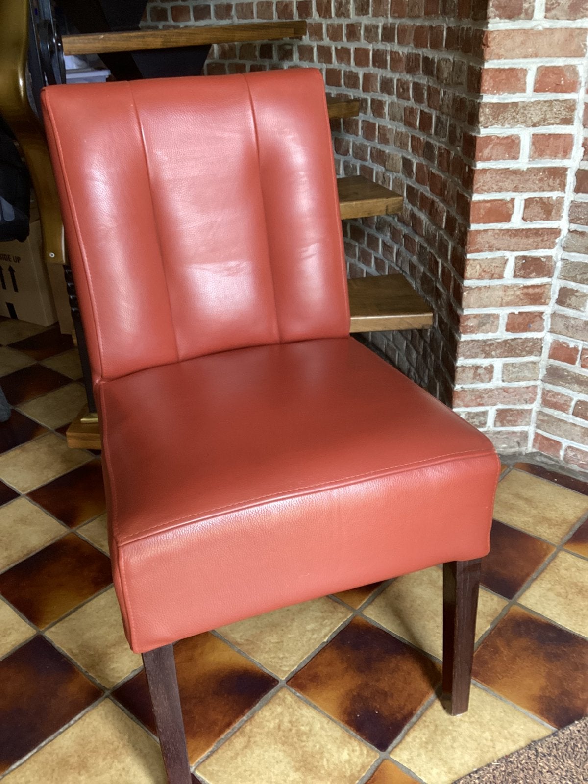 lederen stoelen, Huis en Inrichting, Stoelen, Ophalen, Zo goed als nieuw