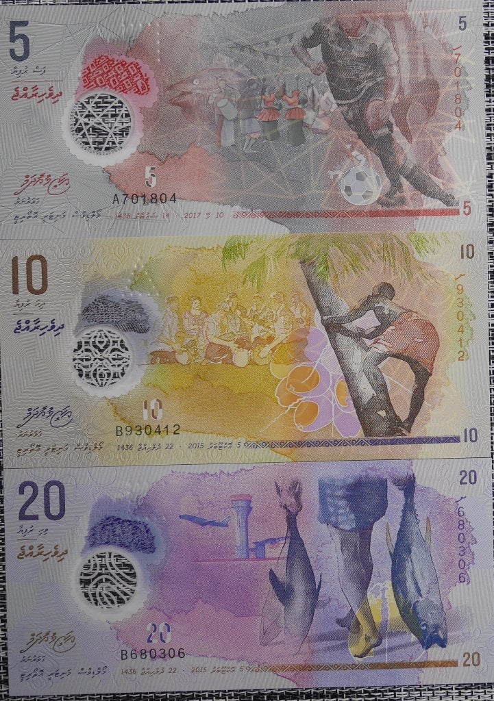 Lot 3 billets 5 ,10  et 20 rufiyaa Maldive UNC, Envoi, Autres pays, Billets en vrac