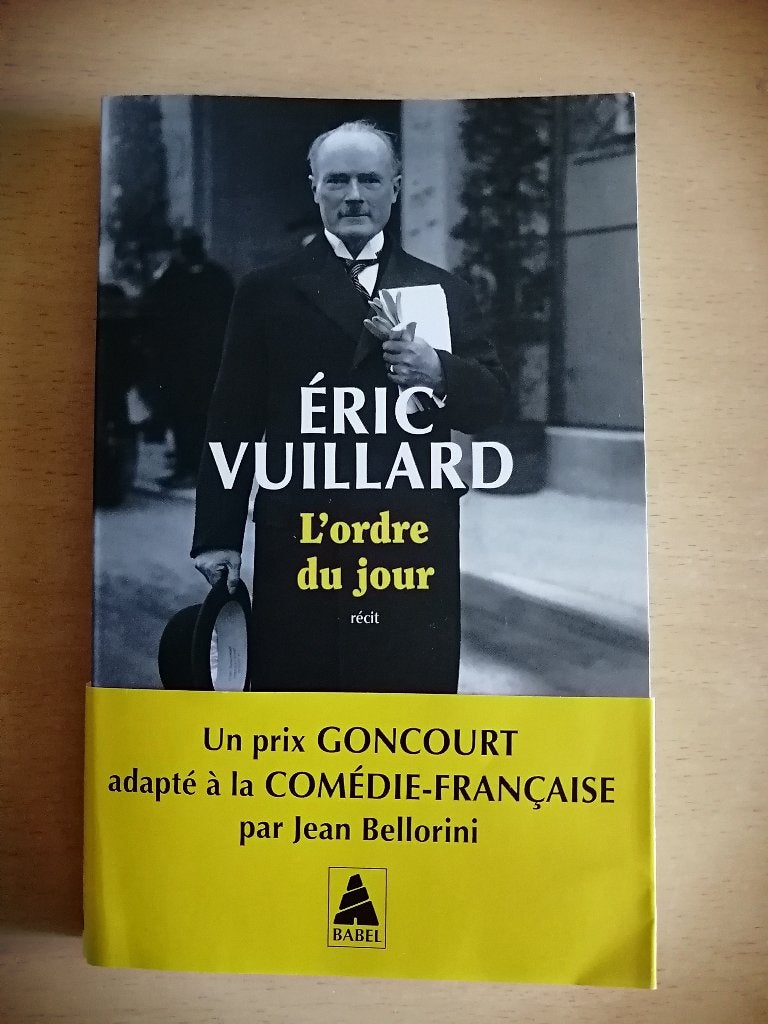 L'ordre du jour d'Éric Vuillard, Livres, Romans, Enlèvement ou Envoi