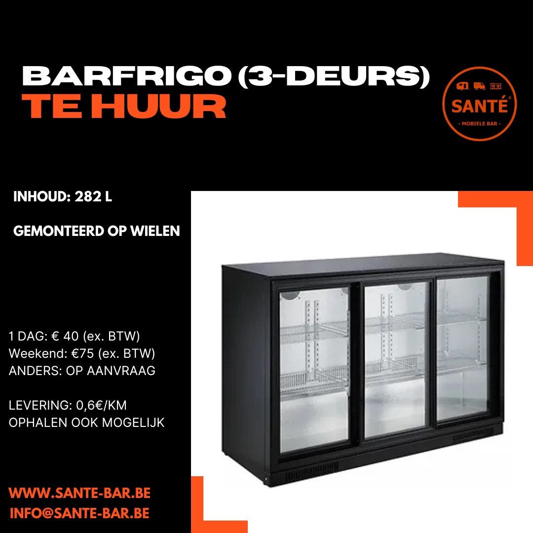 Barfrigo Te Huur (3-deurs), Ophalen, Zo goed als nieuw