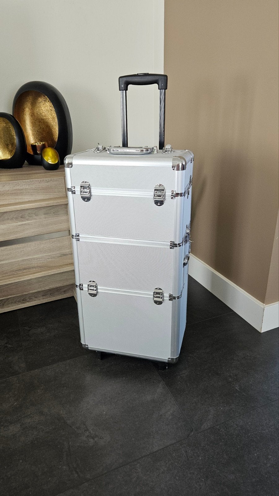 Beauty & cosmetica trolley  - nagels,make-up,kapper,pedicure, Ophalen, Zilver, Make-up
