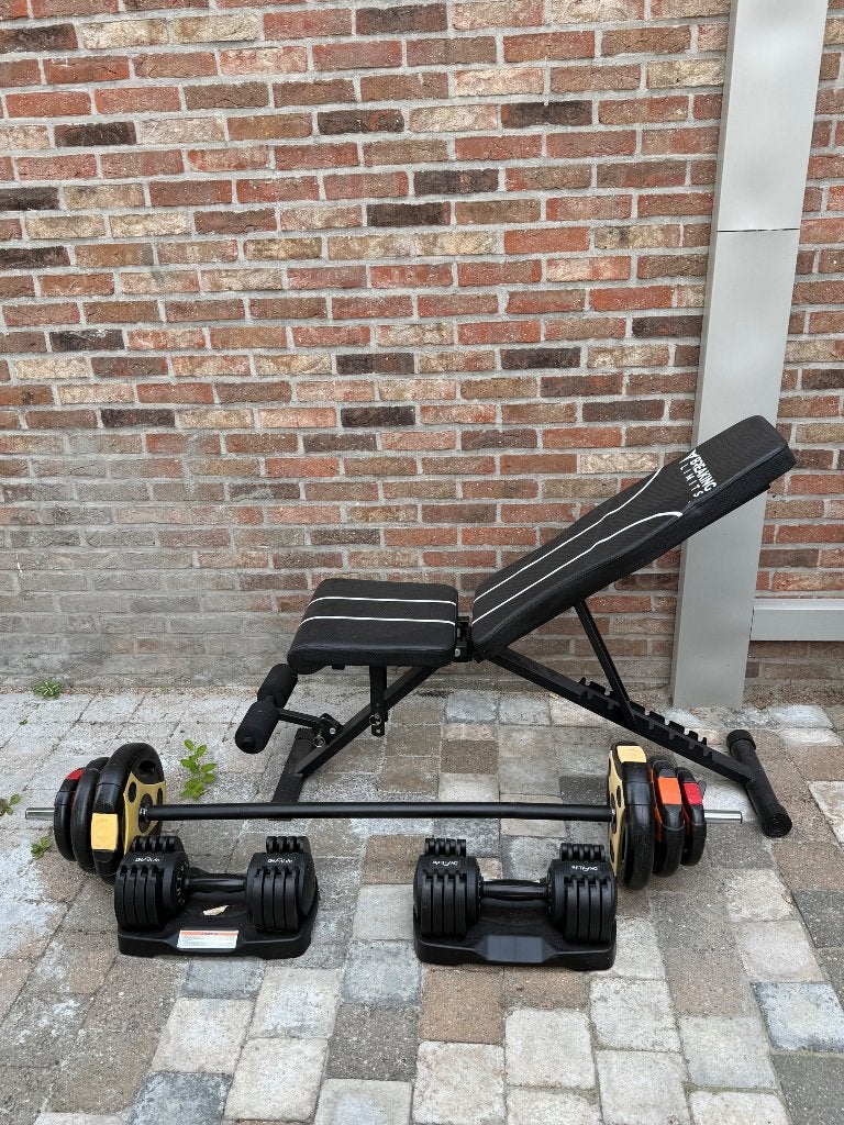 Bench + halter met gewichten + losse gewichten, Enlèvement