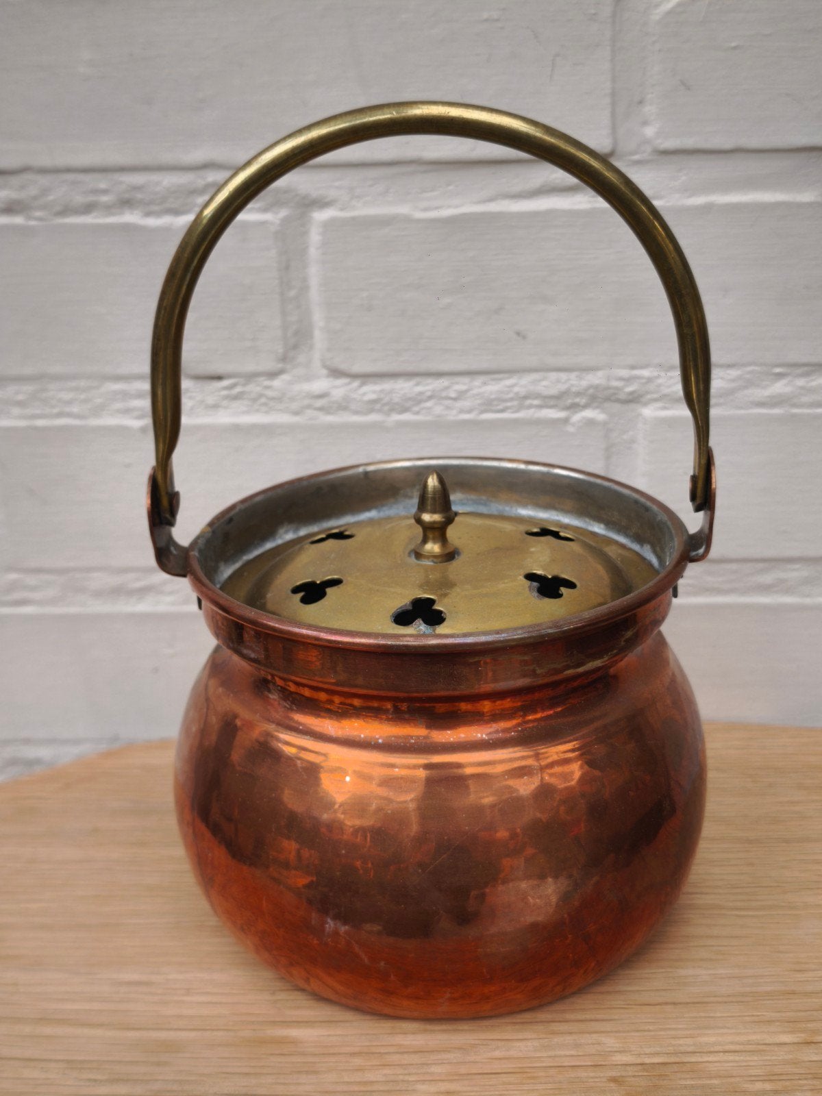 Antieke Koperen Simmer Pot / Potpourri-pot, Antiek en Kunst, Ophalen of Verzenden, Koper