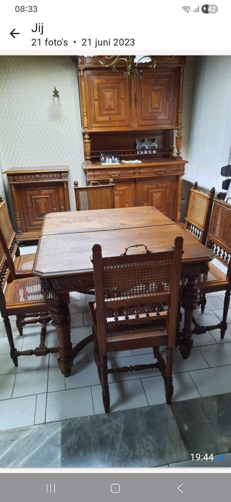 Antieke eetplaats uit massief hout, Maison & Meubles, Salles à manger complètes, Enlèvement