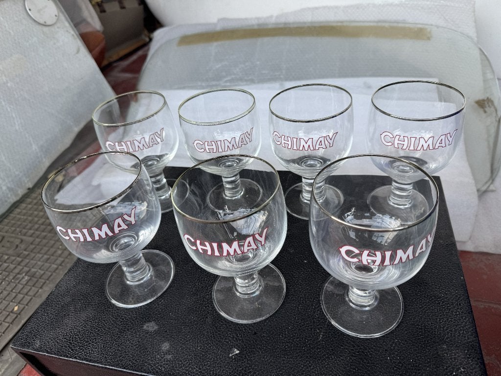 7 chimay glazen, Verzamelen, Ophalen, Nieuw, Bierglas