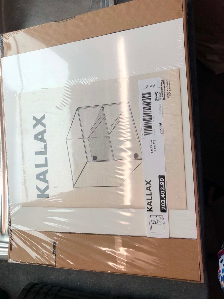 KALLAX Inzetstuk met glazen deur, wit, 33x33 cm - IKEA, Ophalen, Nieuw