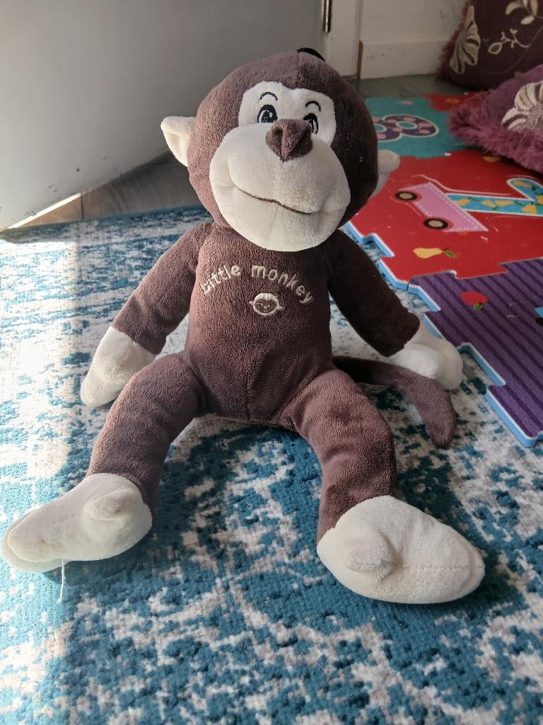 Singe en peluche doux « Little Monkey » — 36 cm, Enfants & Bébés, Jouets | Peluches, Brun, Singe, Comme neuf, Enlèvement
