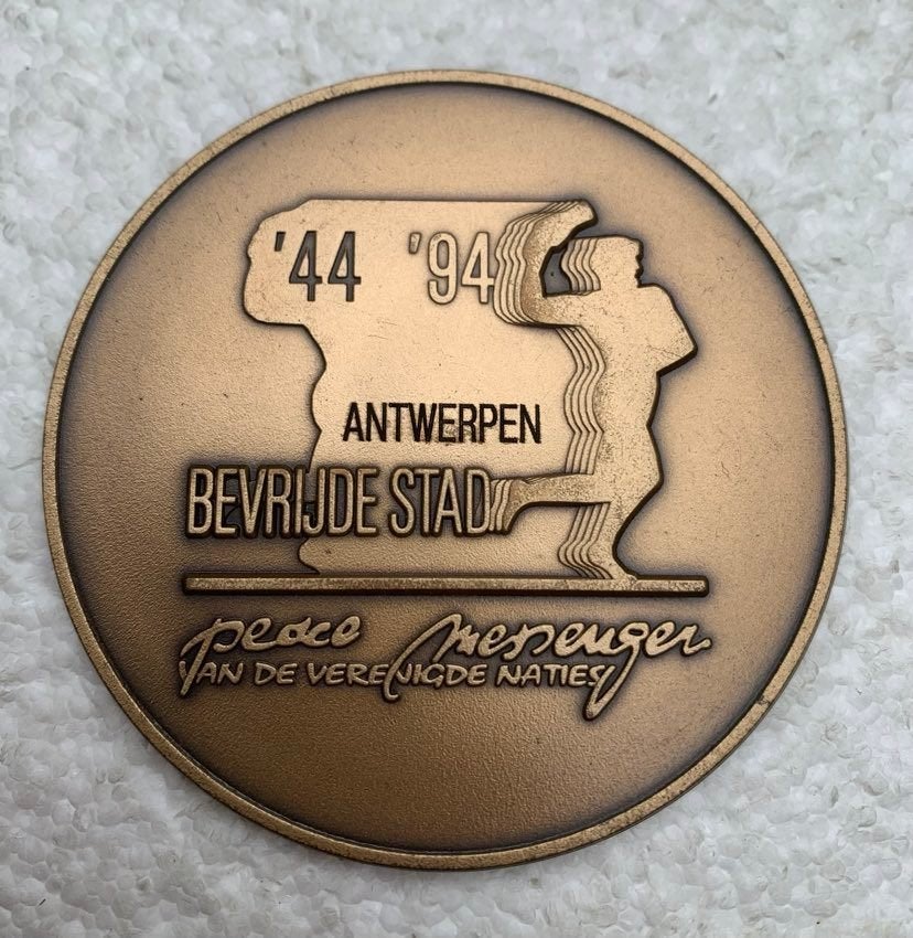 Medaille, Penning, Antwerpen, Bevrijde Stad 1944-1994, 50 JR, Enlèvement ou Envoi, Armée de terre, Ruban, Médaille ou Ailes