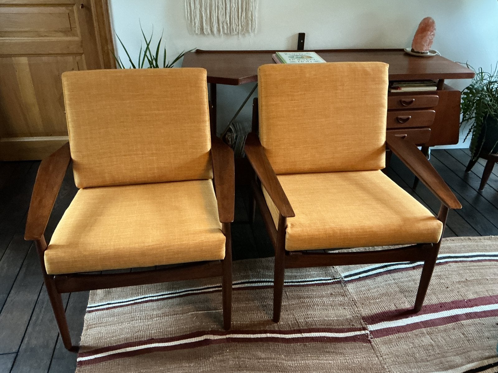 Arne vodder fauteuils, vintage fauteuils Denemarken jaren 60, Enlèvement
