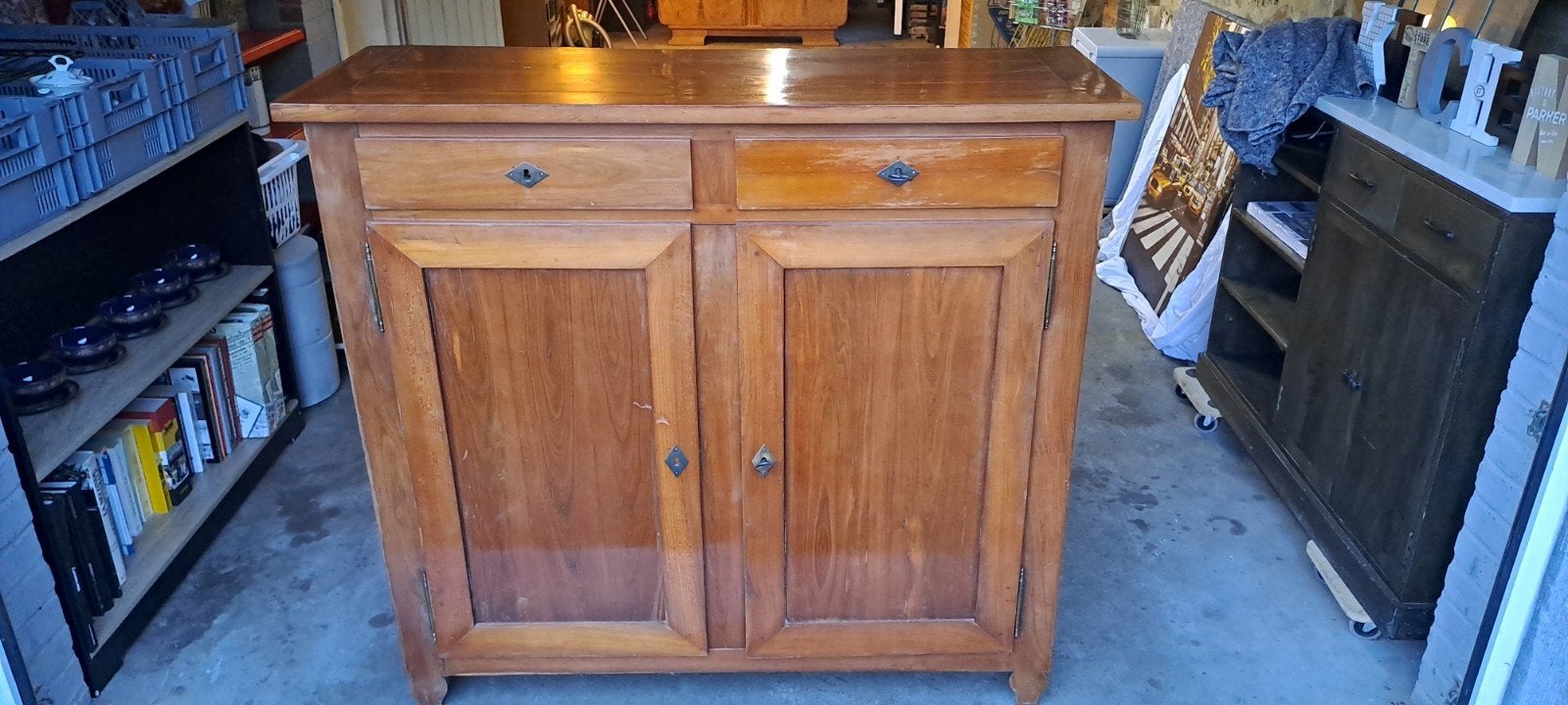 Ancien buffet en bois (chêne), Maison & Meubles, 25 à 50 cm, 100 à 150 cm, Enlèvement, Utilisé