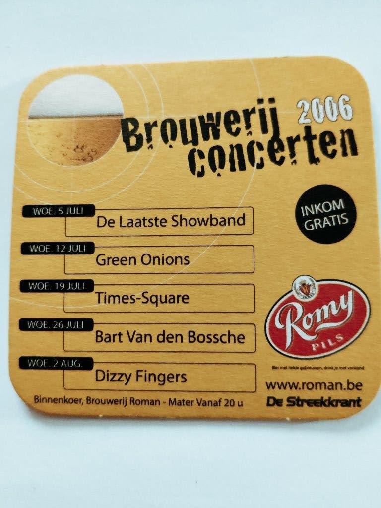 Brouwerijconcerten 2006 Roman, Verzamelen, Biermerken, Ophalen of Verzenden, Zo goed als nieuw, Viltje(s), Overige merken