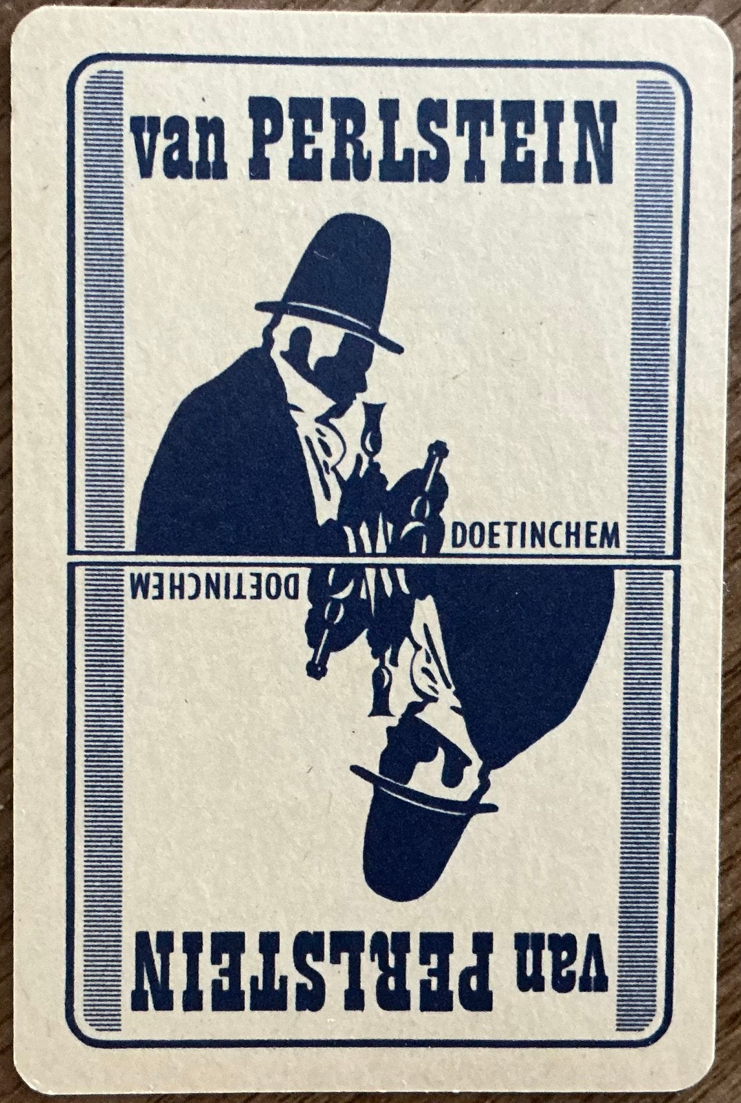 Speelkaart JENEVER VANPERLSTEIN/DOETINCHEM, Verzamelen, Ophalen of Verzenden, Zo goed als nieuw, Speelkaart(en)