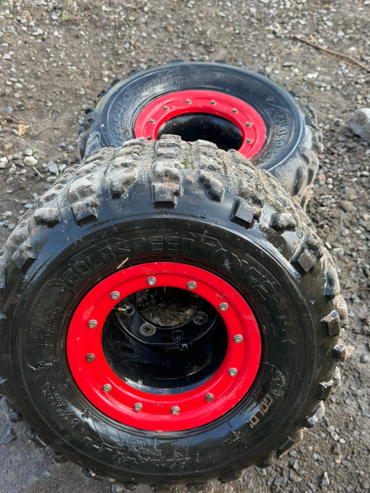 Pneus et jante arriere multi entrax quad goldspeed, Motos, Enlèvement, Utilisé