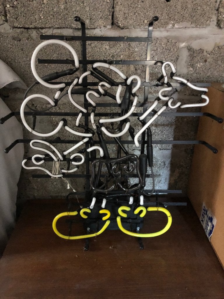 neon light Mickey Mouse met lichte schade, Ophalen, Gebruikt, Lichtbak of (neon) lamp