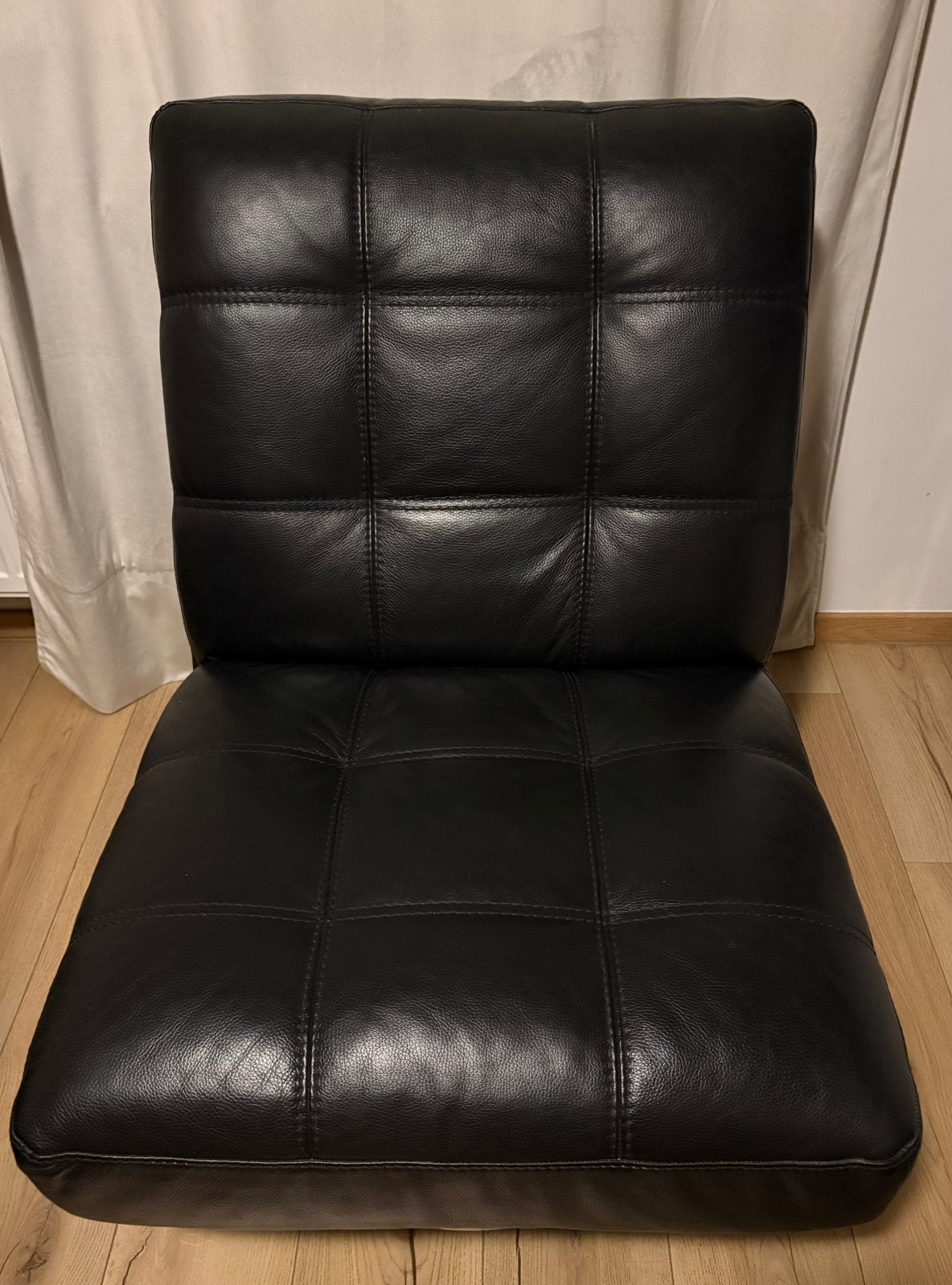 Prachtig Lederen Lounge Set van DEBA Draaifauteuil + XL Poef, Ophalen, Leer